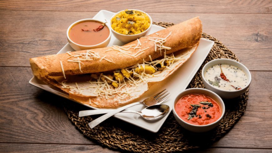 Crispy Dosa with Sambar & Coconut Chutney – South Indian Classic